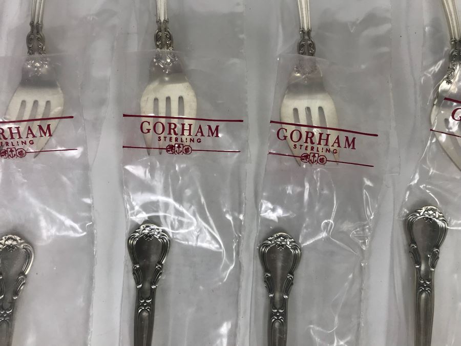 GORHAM Sterling Silver Chantilly Pattern Flatware Set for 12 Service With 19 Factory Sealed Pieces And Wooden Silverware Box 3,315g Of Sterling [Photo 33]