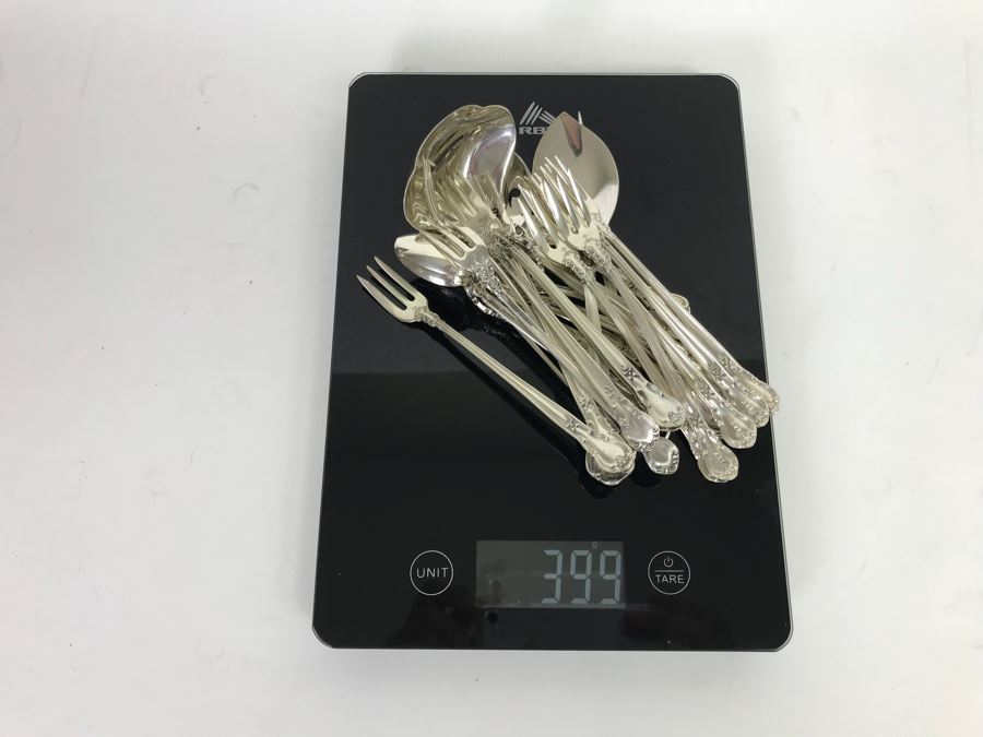 GORHAM Sterling Silver Chantilly Pattern Flatware Set for 12 Service With 19 Factory Sealed Pieces And Wooden Silverware Box 3,315g Of Sterling [Photo 42]