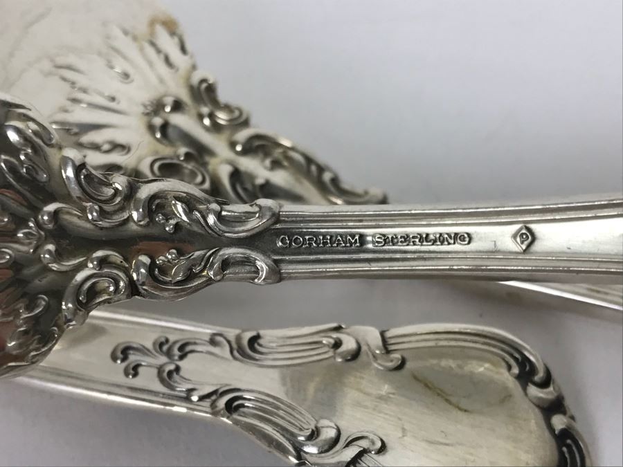 GORHAM Sterling Silver Chantilly Pattern Flatware Set for 12 Service With 19 Factory Sealed Pieces And Wooden Silverware Box 3,315g Of Sterling [Photo 30]