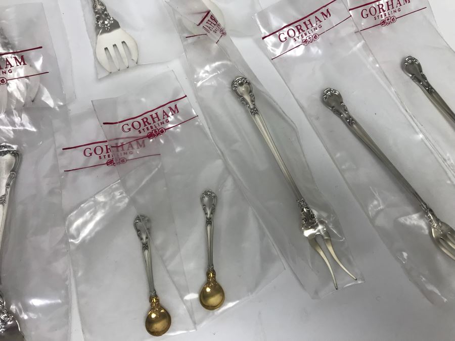 GORHAM Sterling Silver Chantilly Pattern Flatware Set for 12 Service With 19 Factory Sealed Pieces And Wooden Silverware Box 3,315g Of Sterling [Photo 36]