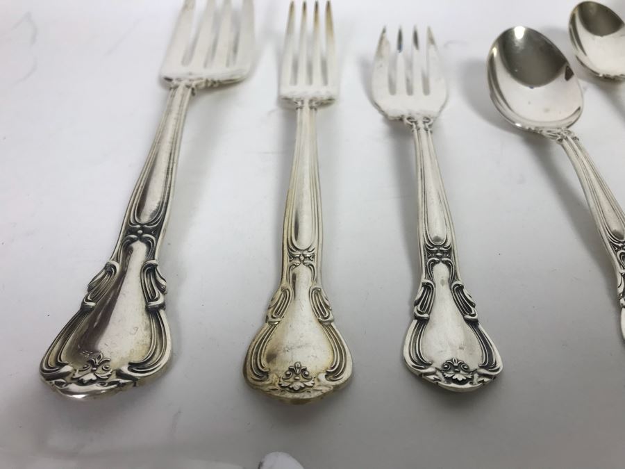 GORHAM Sterling Silver Chantilly Pattern Flatware Set for 12 Service With 19 Factory Sealed Pieces And Wooden Silverware Box 3,315g Of Sterling [Photo 27]