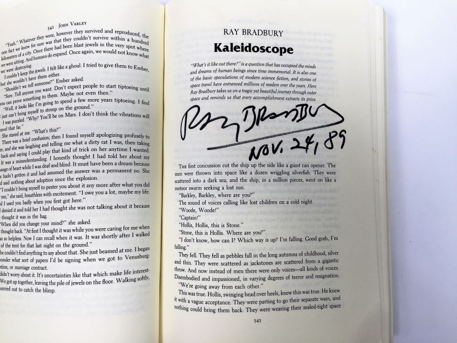 Treasury of Modern Science Fiction - Signed by Ray Bradbury, Martin H. Greenberg, Robert Sheckley, Ursula K. Le Guin, Algis Budrys, Frederik Pohl, Jack Vance, Fritz Leiber, Larry Niven, Harlan Ellison, A.E. Van Vogt, Vonda McIntyre & Poul Anderson [Photo 10]