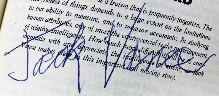 Treasury of Modern Science Fiction - Signed by Ray Bradbury, Martin H. Greenberg, Robert Sheckley, Ursula K. Le Guin, Algis Budrys, Frederik Pohl, Jack Vance, Fritz Leiber, Larry Niven, Harlan Ellison, A.E. Van Vogt, Vonda McIntyre & Poul Anderson [Photo 17]