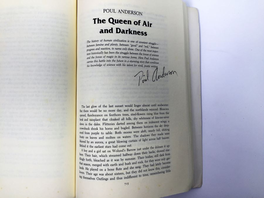 Treasury of Modern Science Fiction - Signed by Ray Bradbury, Martin H. Greenberg, Robert Sheckley, Ursula K. Le Guin, Algis Budrys, Frederik Pohl, Jack Vance, Fritz Leiber, Larry Niven, Harlan Ellison, A.E. Van Vogt, Vonda McIntyre & Poul Anderson [Photo 26]