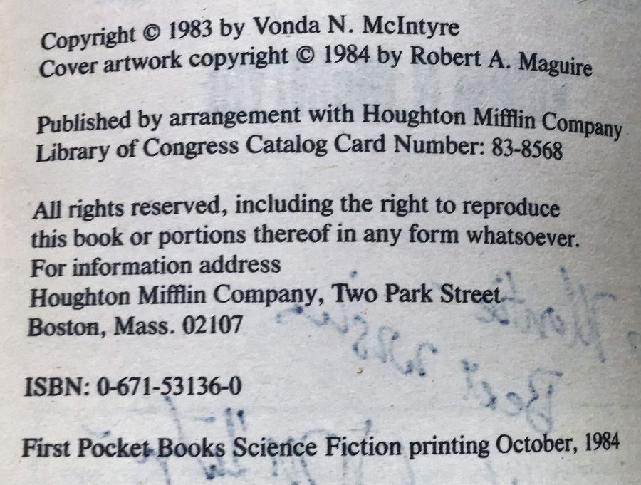 Vonda N. McIntyre Collection: Barbary, Superluminal, Starfarers; Star Trek: The Wrath of Khan & The Entropy Effect - Signed by Vonda McIntyre [Photo 16]