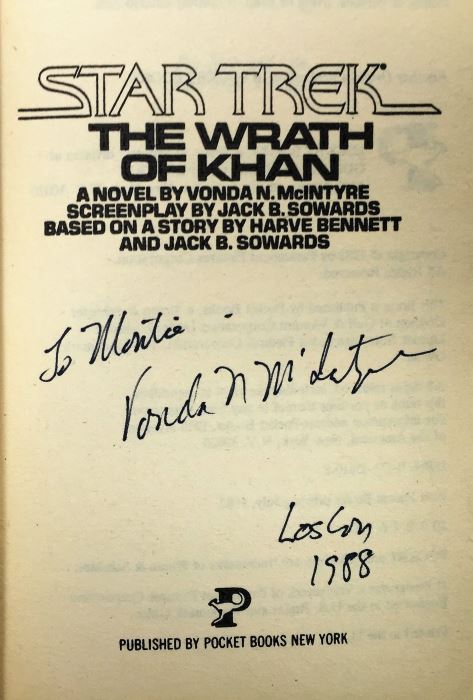 Vonda N. McIntyre Collection: Barbary, Superluminal, Starfarers; Star Trek: The Wrath of Khan & The Entropy Effect - Signed by Vonda McIntyre [Photo 24]