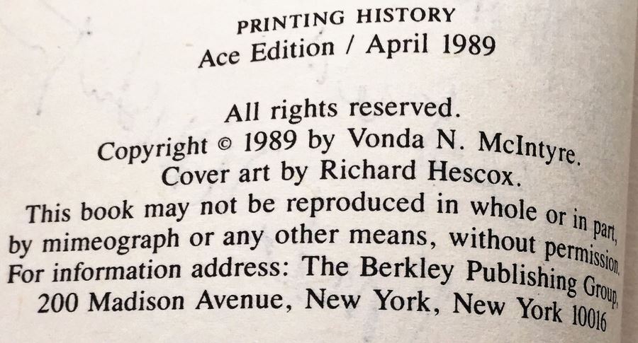 Vonda N. McIntyre Collection: Barbary, Superluminal, Starfarers; Star Trek: The Wrath of Khan & The Entropy Effect - Signed by Vonda McIntyre [Photo 21]