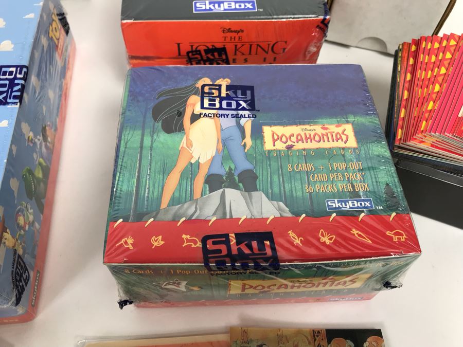Collection Of Sealed SkyBox Trading Card Sets From Disney’s Toy Story Including Limited Edition Set, The Lion King And Pocahontas Sealed Trading Card Sets Plus Disney Clock And Mickey Mouse Pins And Various Disney Trading Cards [Photo 13]