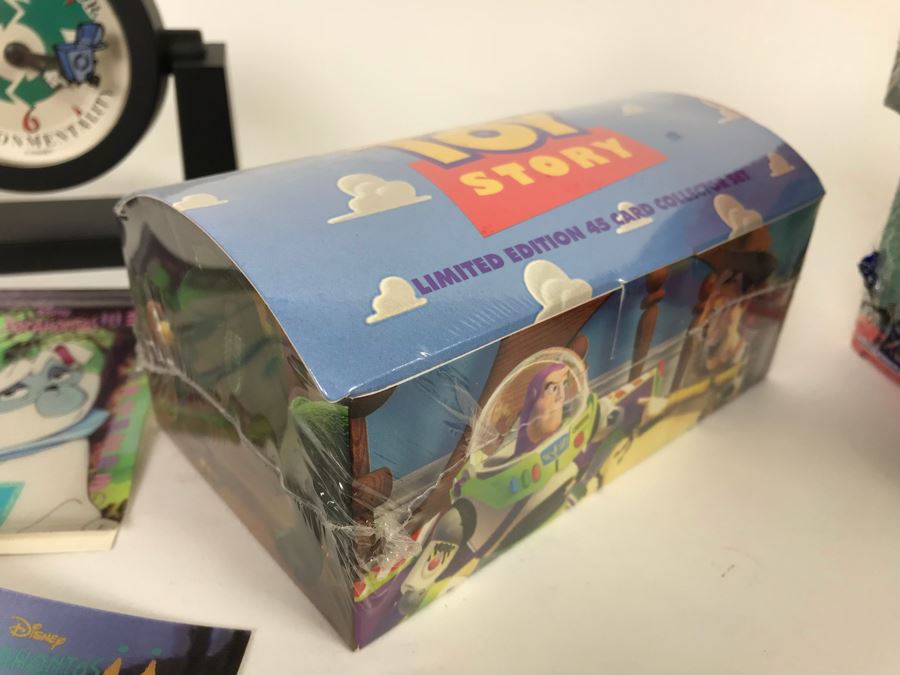 Collection Of Sealed SkyBox Trading Card Sets From Disney’s Toy Story Including Limited Edition Set, The Lion King And Pocahontas Sealed Trading Card Sets Plus Disney Clock And Mickey Mouse Pins And Various Disney Trading Cards [Photo 21]