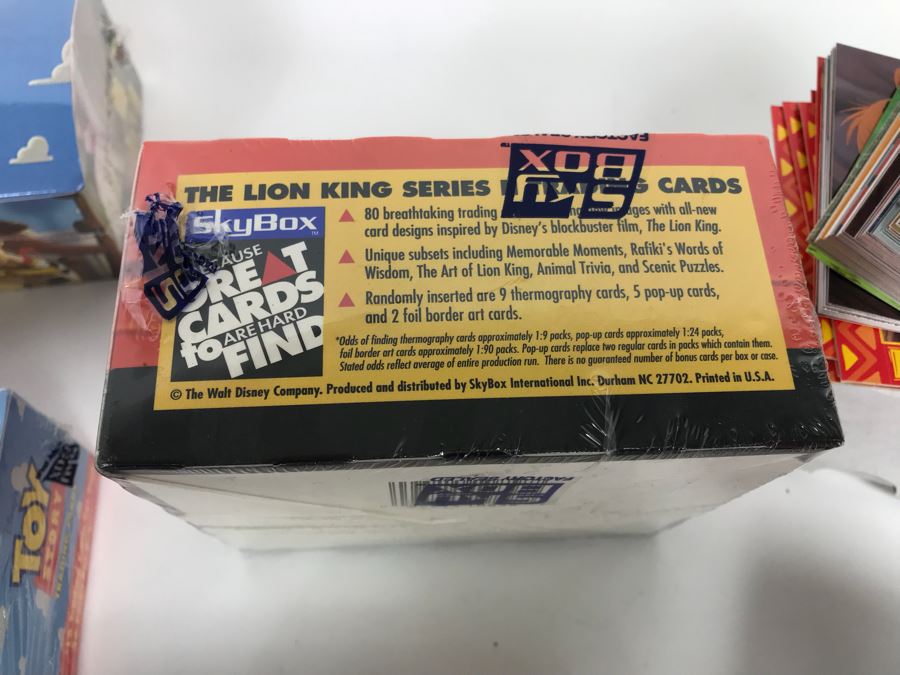 Collection Of Sealed SkyBox Trading Card Sets From Disney’s Toy Story Including Limited Edition Set, The Lion King And Pocahontas Sealed Trading Card Sets Plus Disney Clock And Mickey Mouse Pins And Various Disney Trading Cards [Photo 17]
