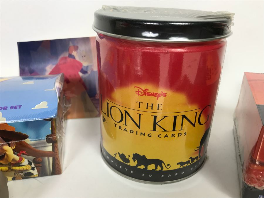 Disney Pixar A Bug’s Life Wooden Pen, Sealed SkyBox Limited Edition Toy Story Trading Card Set, The Lion King SkyBox Sealed Trading Card Sets Including  Limited Edition Tin Set, Mickey Mouse Pen, Minnie Mouse Pins, Disney Clock And More [Photo 18]