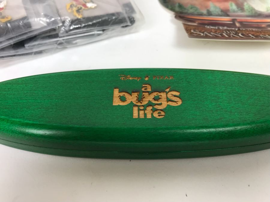 Disney Pixar A Bug’s Life Wooden Pen, Sealed SkyBox Limited Edition Toy Story Trading Card Set, The Lion King SkyBox Sealed Trading Card Sets Including  Limited Edition Tin Set, Mickey Mouse Pen, Minnie Mouse Pins, Disney Clock And More [Photo 4]