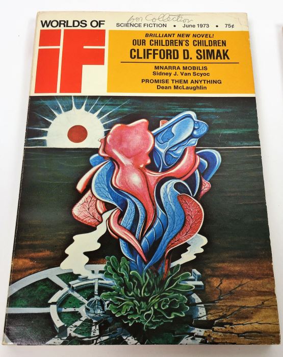 Worlds of If Magazine - Signed by Sydney J. Van Scyoc; Fantastic Stories Magazine 20th Edition - Signed by L. Sprague de Camp [Photo 2]