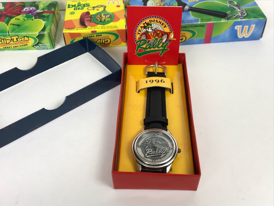 Disney’s The Black Cauldron Watch, Kermit The Frog Watch, Beauty And The Beast Watch, Aladdin Watch, Nightmare Before Christmas Watch, Box Full Of Mickey Mouse 60 Year Pins And More [Photo 39]