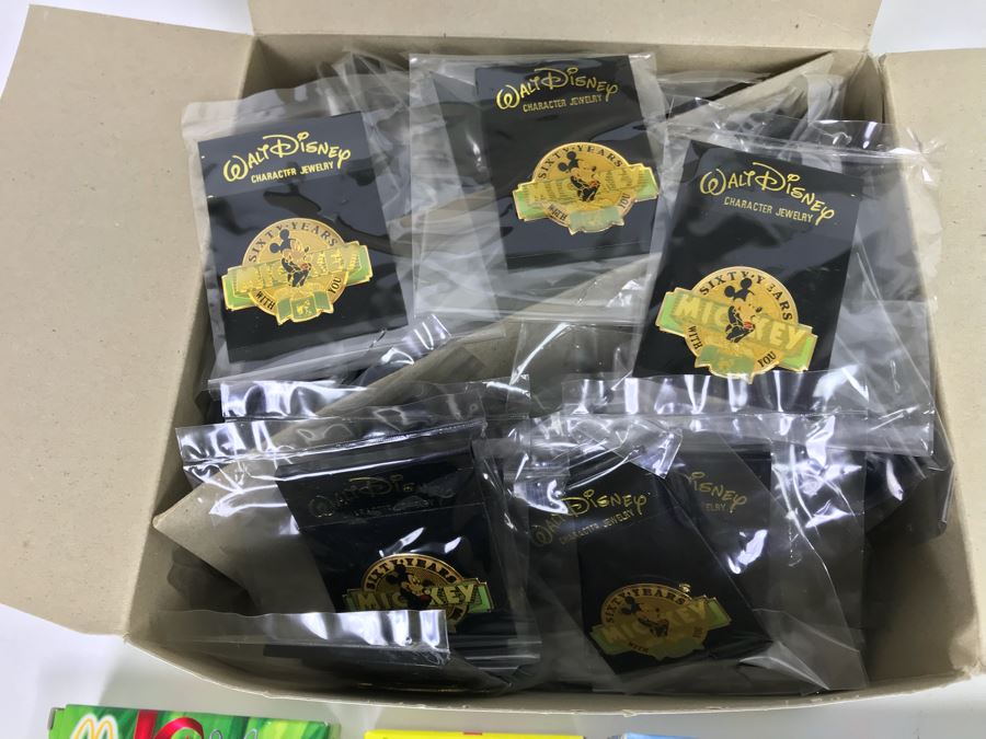 Disney’s The Black Cauldron Watch, Kermit The Frog Watch, Beauty And The Beast Watch, Aladdin Watch, Nightmare Before Christmas Watch, Box Full Of Mickey Mouse 60 Year Pins And More [Photo 5]