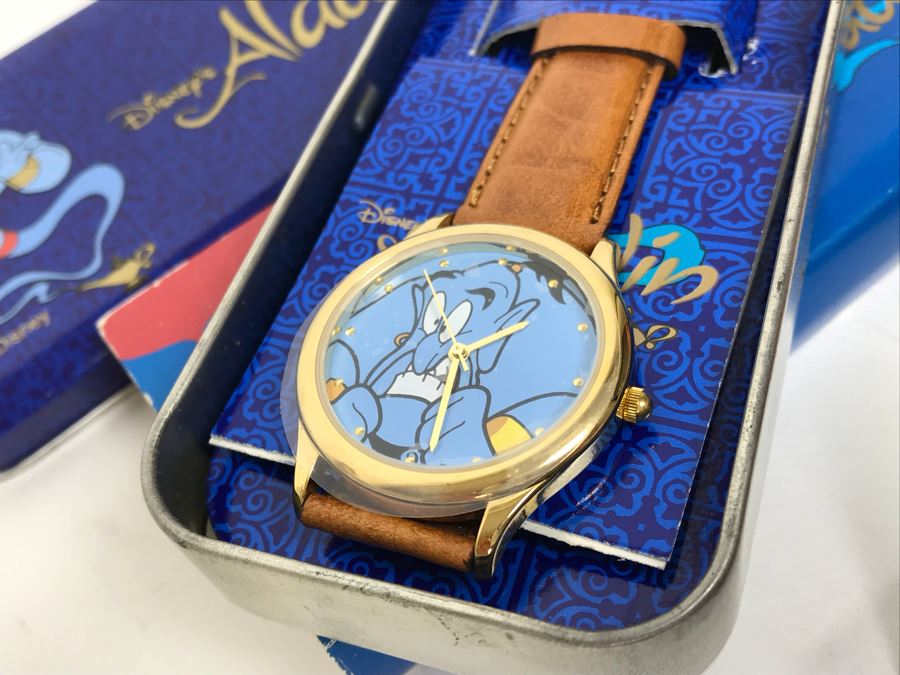 Disney’s The Black Cauldron Watch, Kermit The Frog Watch, Beauty And The Beast Watch, Aladdin Watch, Nightmare Before Christmas Watch, Box Full Of Mickey Mouse 60 Year Pins And More [Photo 42]
