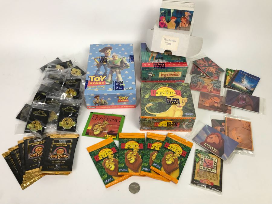 Sealed SkyBox Disney’s Toy Story And The Lion King Trading Card Sets, Mickey Mouse 60 Year Pins And More [Photo 1]