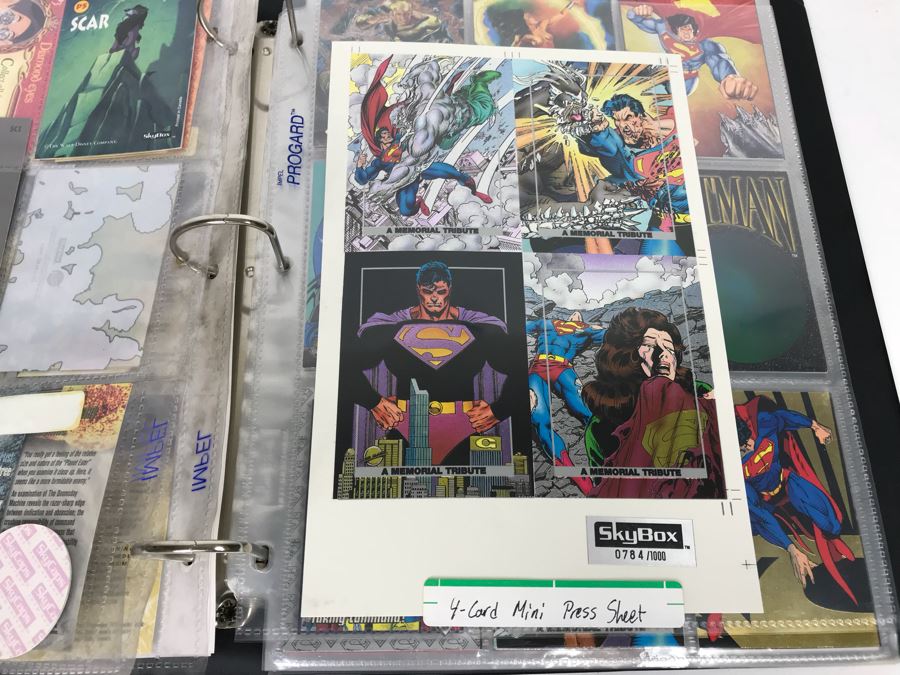 SkyBox (1989-1995) Proposal Folder With Sample Trading Cards Presented To Disney Buena Vista Home Video For The Lion King Video Promotion Includes Uncut Cards And Trading Cards From Superman, Disney, Sports, Simpsons, Harley-Davidson Motor Cycles And More [Photo 13]