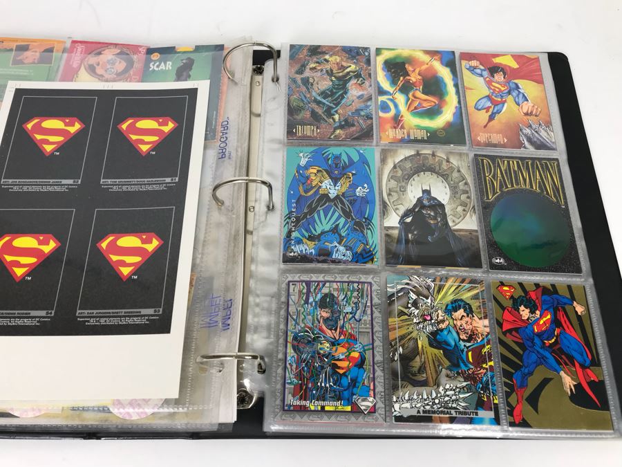 SkyBox (1989-1995) Proposal Folder With Sample Trading Cards Presented To Disney Buena Vista Home Video For The Lion King Video Promotion Includes Uncut Cards And Trading Cards From Superman, Disney, Sports, Simpsons, Harley-Davidson Motor Cycles And More [Photo 2]