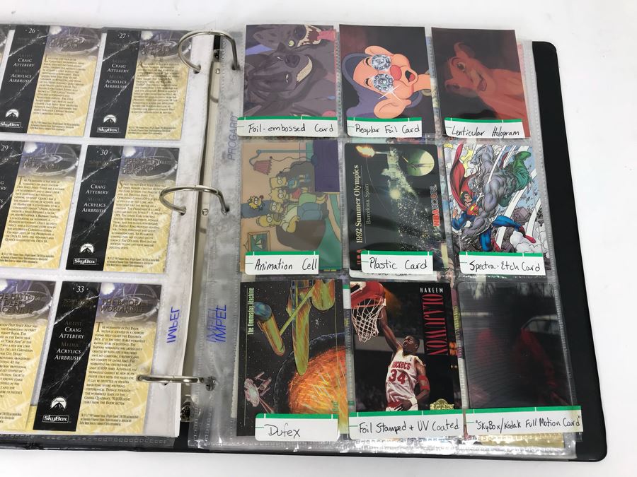 SkyBox (1989-1995) Proposal Folder With Sample Trading Cards Presented To Disney Buena Vista Home Video For The Lion King Video Promotion Includes Uncut Cards And Trading Cards From Superman, Disney, Sports, Simpsons, Harley-Davidson Motor Cycles And More [Photo 11]
