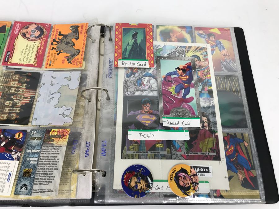 SkyBox (1989-1995) Proposal Folder With Sample Trading Cards Presented To Disney Buena Vista Home Video For The Lion King Video Promotion Includes Uncut Cards And Trading Cards From Superman, Disney, Sports, Simpsons, Harley-Davidson Motor Cycles And More [Photo 12]