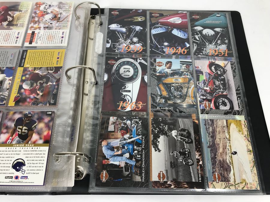 SkyBox (1989-1995) Proposal Folder With Sample Trading Cards Presented To Disney Buena Vista Home Video For The Lion King Video Promotion Includes Uncut Cards And Trading Cards From Superman, Disney, Sports, Simpsons, Harley-Davidson Motor Cycles And More [Photo 23]