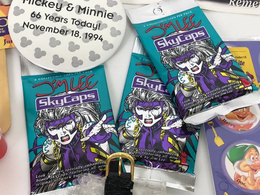 Mickey Mouse Pen, Kermit The Frog Watch, Winnie The Pooh Plate, Collection Of Pogs And More [Photo 10]