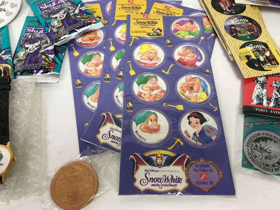 Mickey Mouse Pen, Kermit The Frog Watch, Winnie The Pooh Plate, Collection Of Pogs And More [Photo 19]