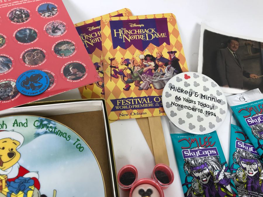 Mickey Mouse Pen, Kermit The Frog Watch, Winnie The Pooh Plate, Collection Of Pogs And More [Photo 14]