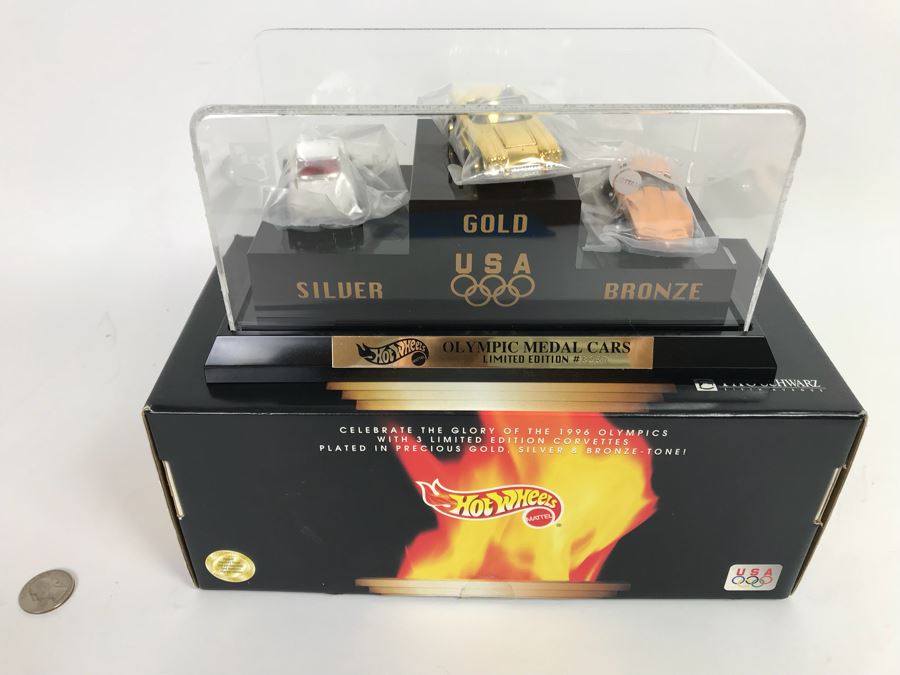 Vintage 1996 Mattel Hot Wheels Limited Edition Corvettes #3,057 Olympic Medals Cars FAO Schwarz With Box [Photo 1]