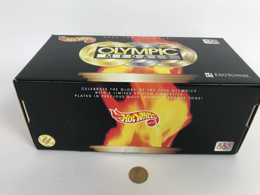 Vintage 1996 Mattel Hot Wheels Limited Edition Corvettes #3,057 Olympic Medals Cars FAO Schwarz With Box [Photo 2]