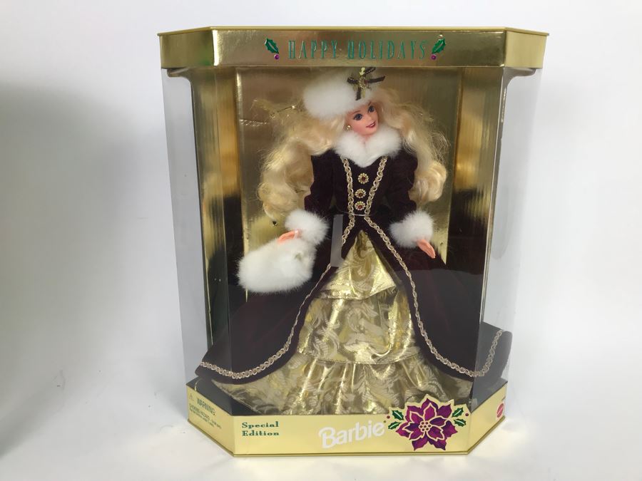 Set Of (3) Mattel Happy Holidays Barbie Dolls In Boxes 1429, 12155, 15646 [Photo 14]