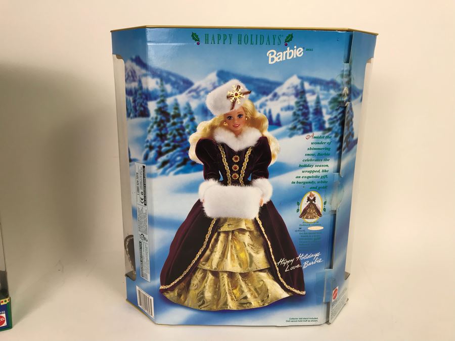 Set Of (3) Mattel Happy Holidays Barbie Dolls In Boxes 1429, 12155, 15646 [Photo 19]