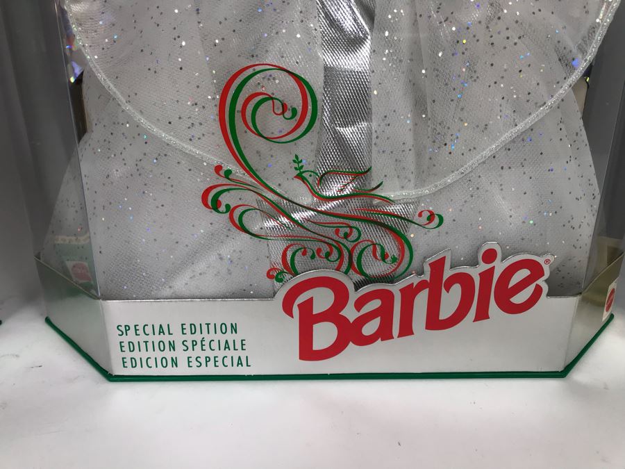 Set Of (3) Mattel Happy Holidays Barbie Dolls In Boxes 1429, 12155, 15646 [Photo 7]