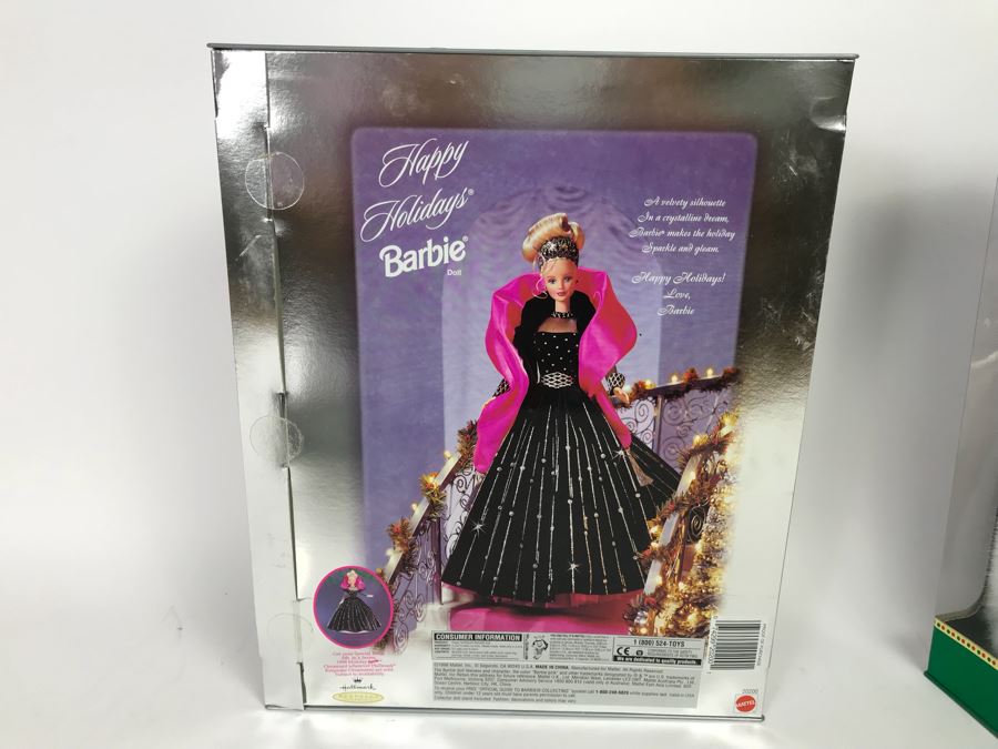 Set Of (4) Mattel Barbie Dolls: Disney’s 101 Dalmatians Cruella De Vil 16295, Happy Holidays Barbie 10824, 20200, 12155 [Photo 16]
