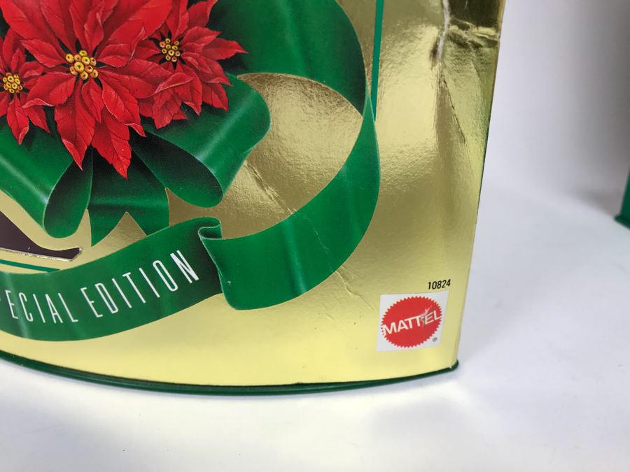 Set Of (4) Mattel Barbie Dolls: Disney’s 101 Dalmatians Cruella De Vil 16295, Happy Holidays Barbie 10824, 20200, 12155 [Photo 9]