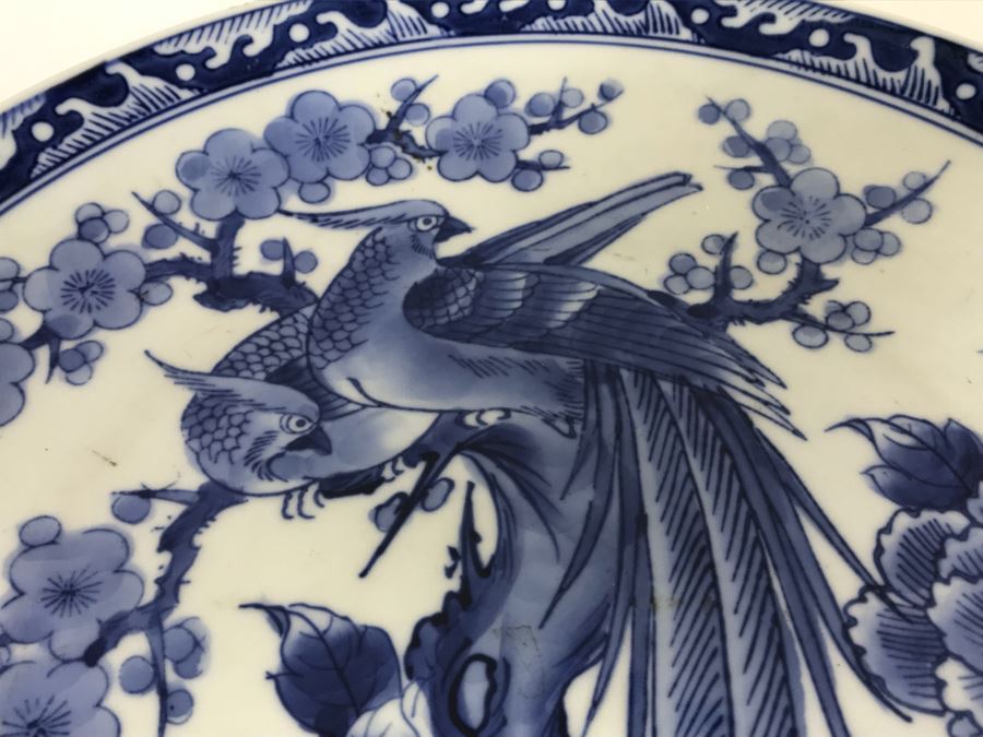 Vintage Chinese Blue And White Porcelain Bowl And Pair Of Japanese Imari Dishes [Photo 4]