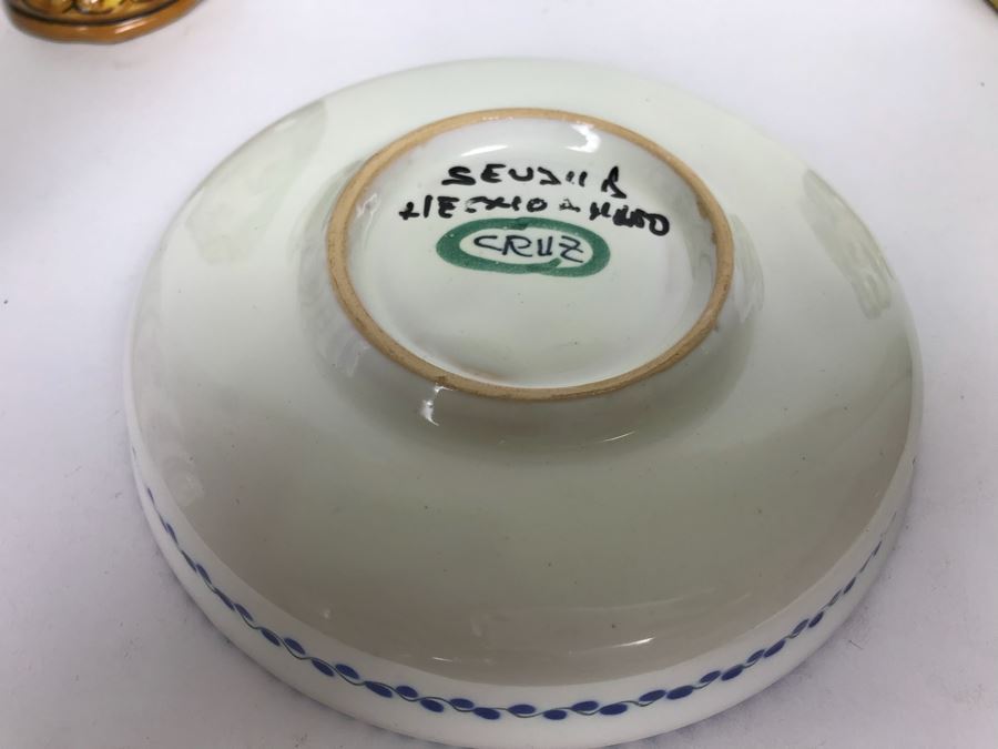 Cruz Pottery Vase And Plate Plus Gulino Caltagirone Ceramic Pottery [Photo 9]