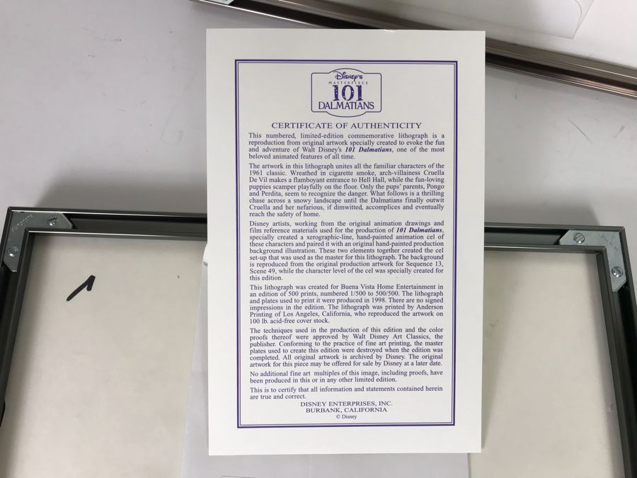 Set Of (4) Walt Disney Studios Commemorative Limited Edition Of 500 Lithographs 1997 [Photo 17]