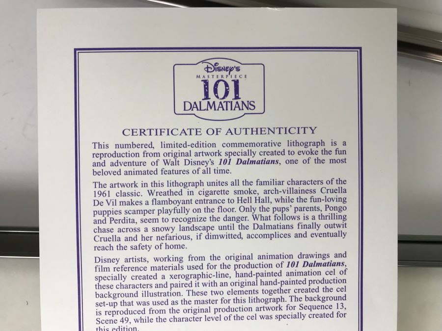 Set Of (4) Walt Disney Studios Commemorative Limited Edition Of 500 Lithographs 1997 [Photo 18]