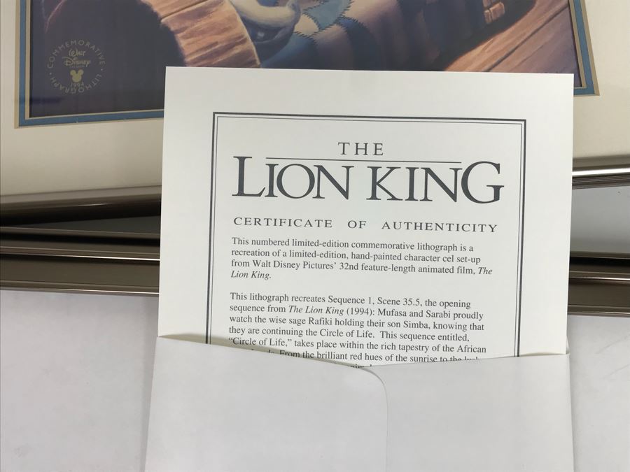 Set Of (4) Walt Disney Studios Commemorative Limited Edition Of 500 Lithographs 1994 1996 [Photo 15]