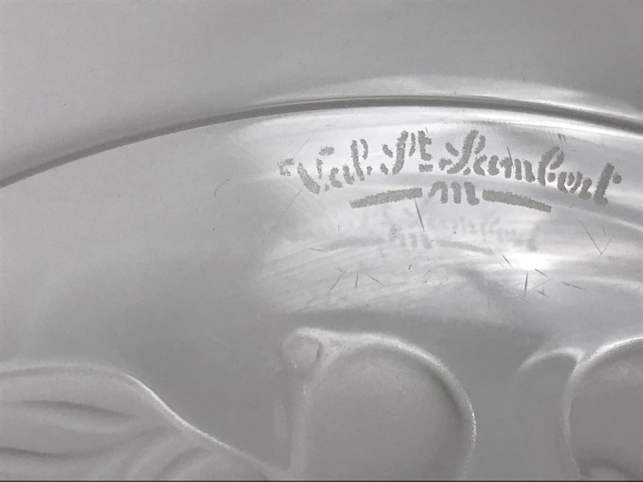 Waterford Crystal Large Bowl, Bell, Vase And Val Saint Lambert Etched Fruit Crystal Plate [Photo 10]