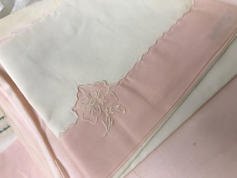 Collection Of Vintage Girls Clothes Including Dresses And Linens With Vintage Storage Box [Photo 8]