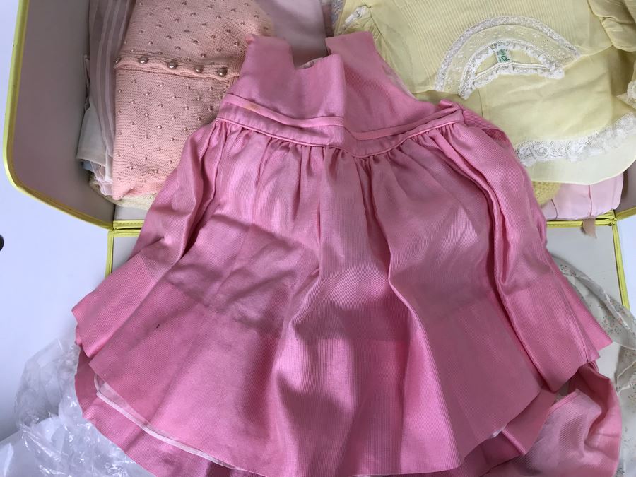 Collection Of Vintage Girls Clothes Including Dresses And Linens With Vintage Storage Box [Photo 14]