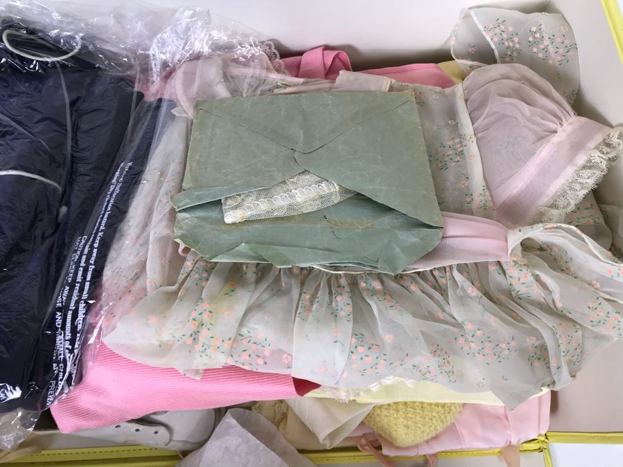 Collection Of Vintage Girls Clothes Including Dresses And Linens With Vintage Storage Box [Photo 10]