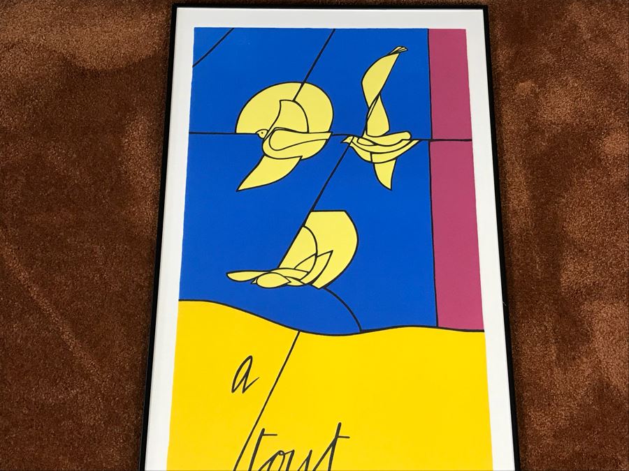 Valerio Adami Limited Edition Print Titled A Tout Coeur Hand Signed By Artist In Lower Right 36 Of 100 [Photo 2]