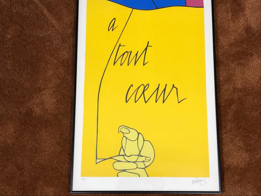 Valerio Adami Limited Edition Print Titled A Tout Coeur Hand Signed By Artist In Lower Right 36 Of 100 [Photo 3]