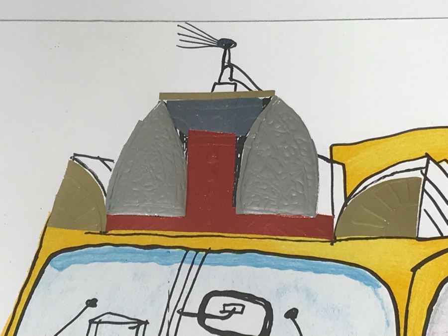 Framed Saul Steinberg Poster Art Of Living From 1948 Galerie Maeghy Paris 1977 Maeght Editeur Arte Paris [Photo 7]