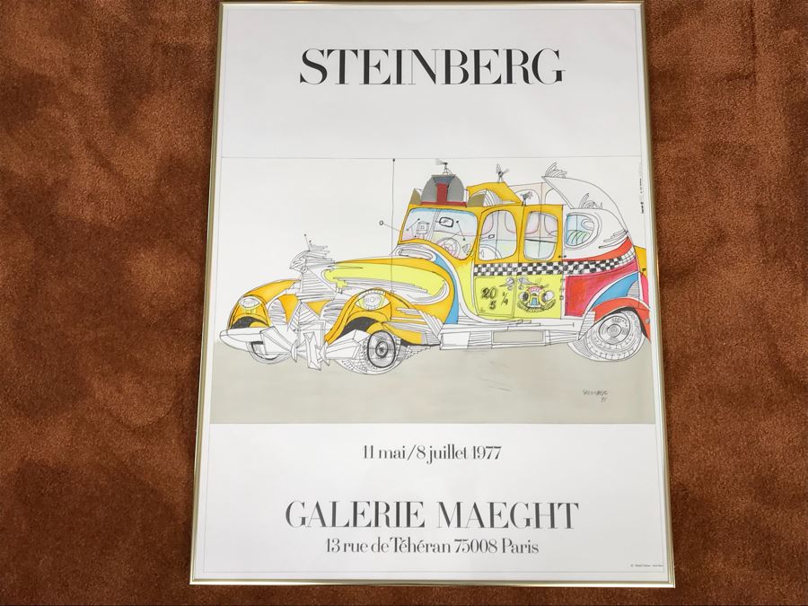 Framed Saul Steinberg Poster Art Of Living From 1948 Galerie Maeghy Paris 1977 Maeght Editeur Arte Paris