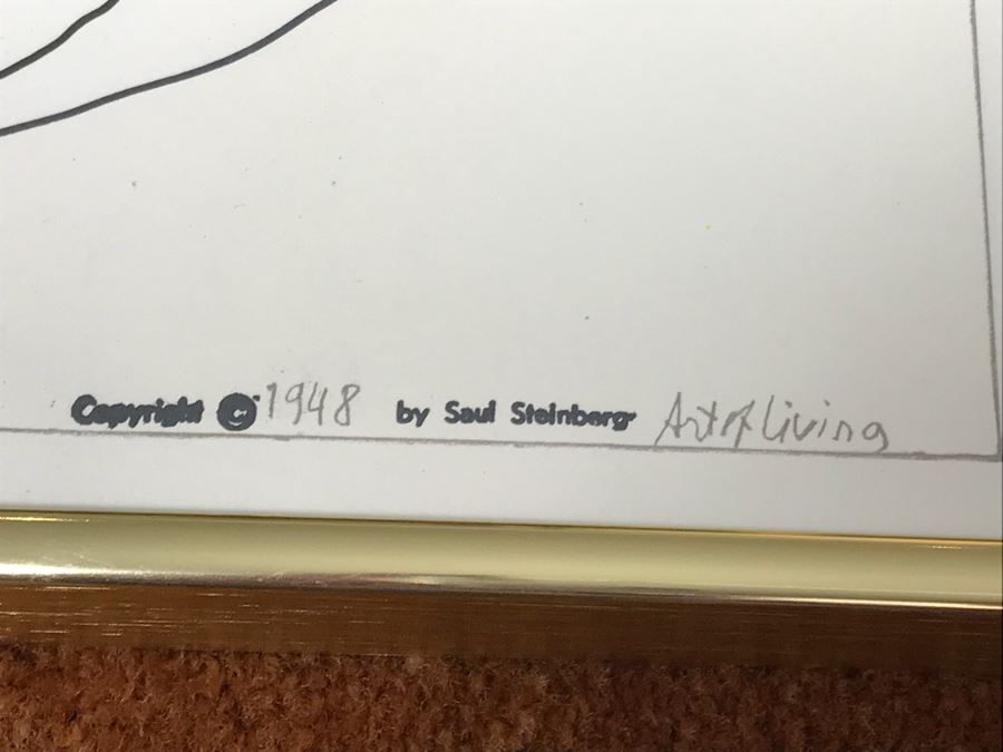 Framed Saul Steinberg Poster Art Of Living From 1948 Galerie Maeghy Paris 1977 Maeght Editeur Arte Paris [Photo 11]